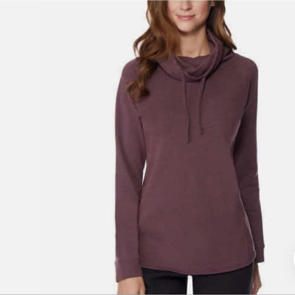 32 DEGREES M Soft Fabric Funnel Neck Lngslvs Heater Purple Women’s Pullover